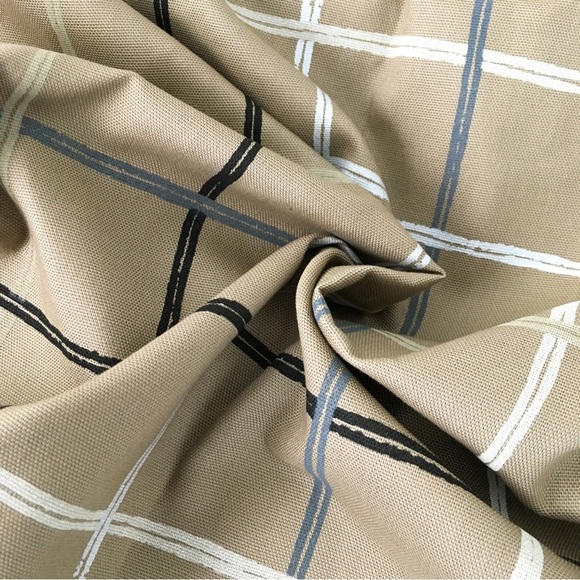 Vintage neutral brown grid cotton sewing DIY fabric 4+ yards - Picture 1 of 8